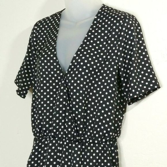 BCBG MAXAZRIA Romper Polka Dot Surplice Romper Size Small - Picture 4 of 10